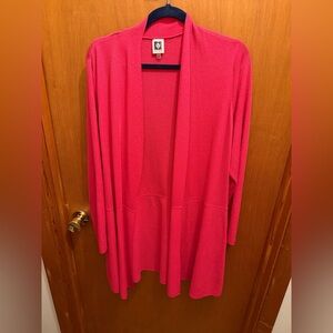 Anne Klein Vibrant Pink Open Cardigan women’s plus size 2X